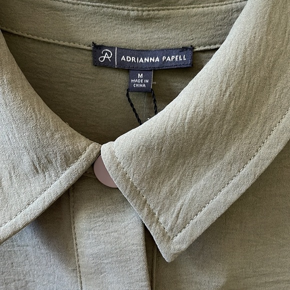 Adrianna Papell Green Utility Jacket Cropped Lightweight, Size M - Picture 10 of 11